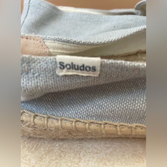 Soludos Woven Platform Light Blue/Yellow Slip-On Espadrilles Lemon; size 10 - Picture 3 of 7